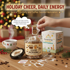 DEARMINE affirmation cards cozy coffee design for desk-side motivation and stress relief