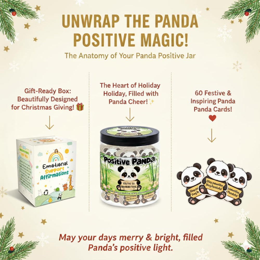 DEARMINE sturdy jar holds the panda cards securely for on-demand encouragement