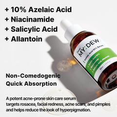 DearMYDEW azelaic serum dropper enables precise application for redness relief.