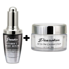 Dearskin Vitamin C Dear Serum bottle showing brightening and antioxidant support