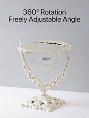 DECADENCE dual magnification vanity mirror with 1x and 2x sides for precise detail.