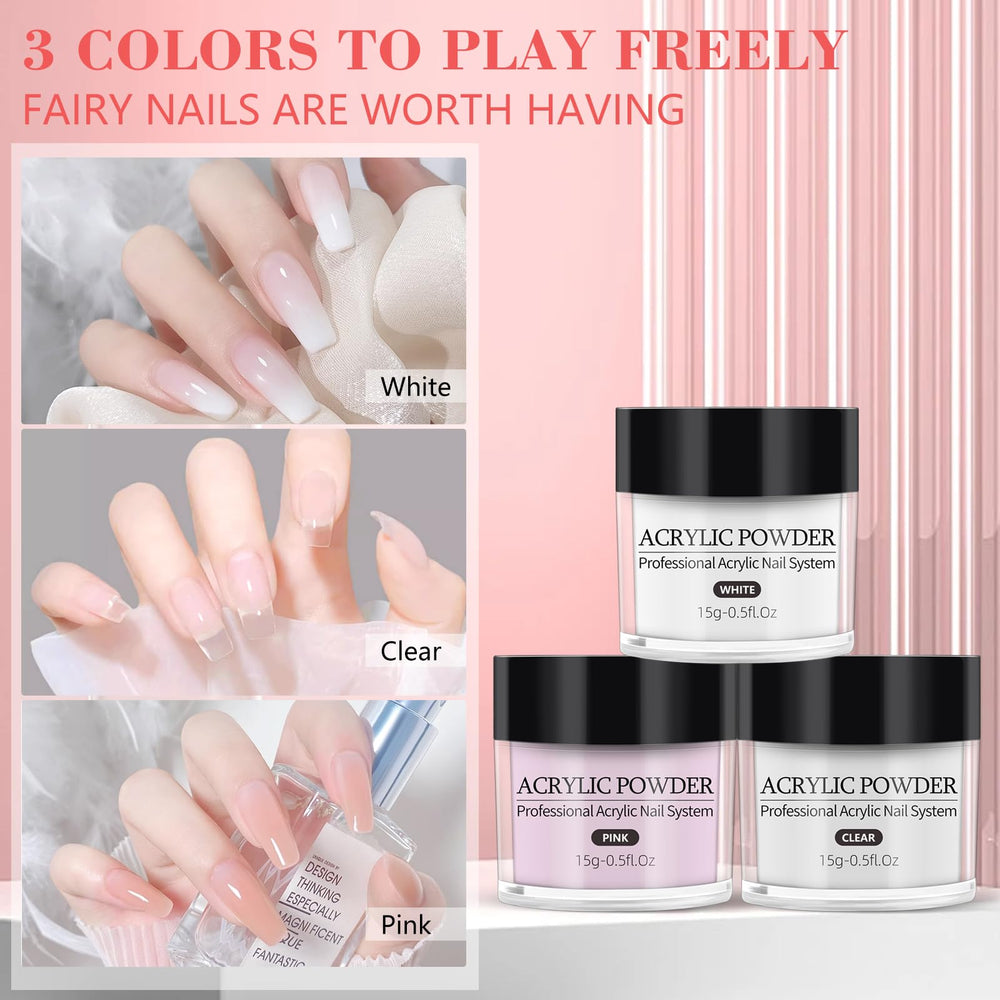 Deciniee clear acrylic powder supports transparent overlays and bead work.