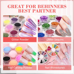 Deciniee acrylic nail kit glue and tools for easy at-home setup