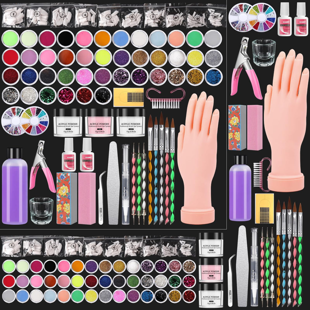 Deciniee professional acrylic nail kit practice hand for beginners