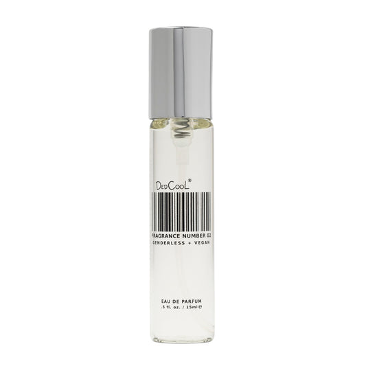 DedCool Eau de Parfum bottle close-up showing sandalwood notes for evenings.