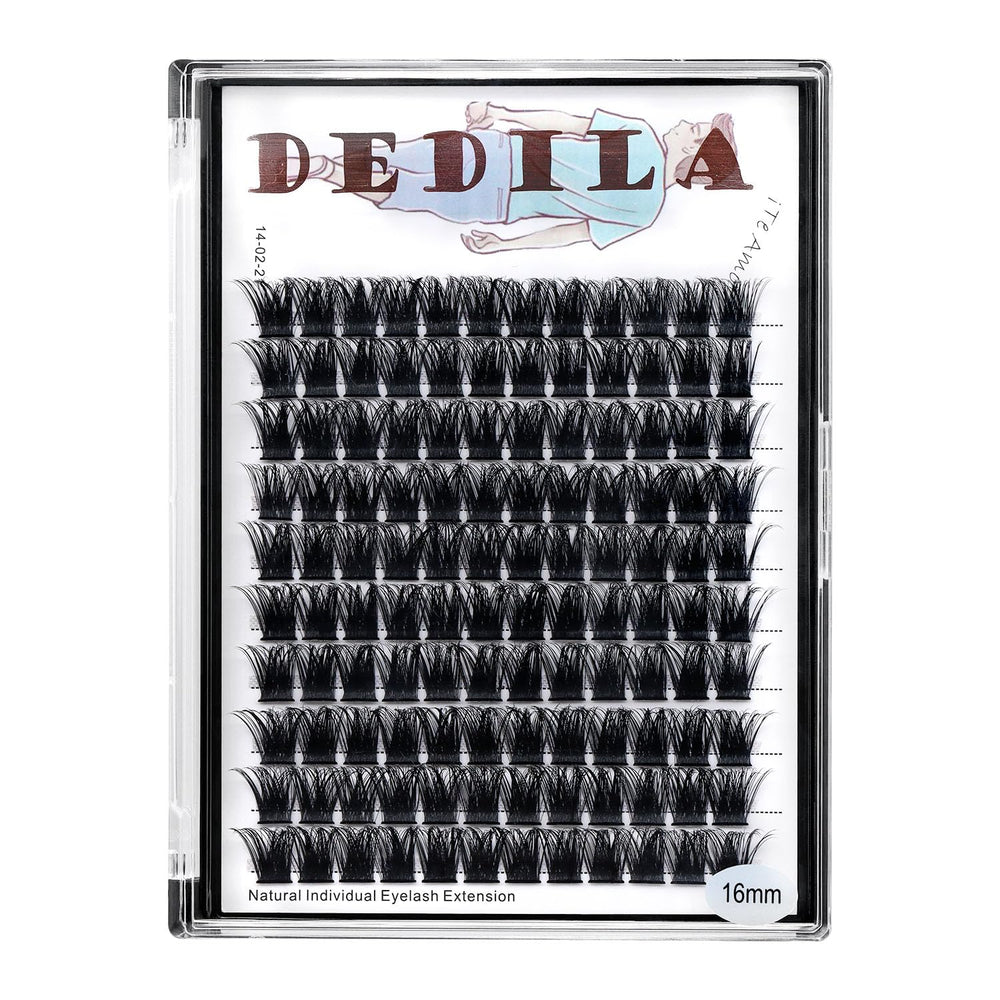 Dedila wide-base cluster lashes crafted for a dramatic lash line look.