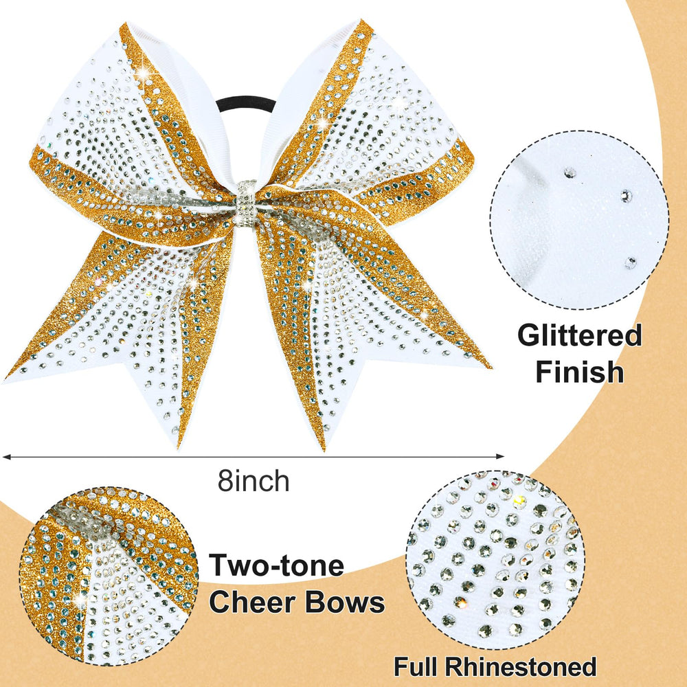 DEEKA glitter fabric finish bow highlights performance under arena lights.
