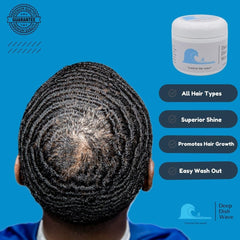 Deep Dish Wave Pomade label detail signaling USA-made quality