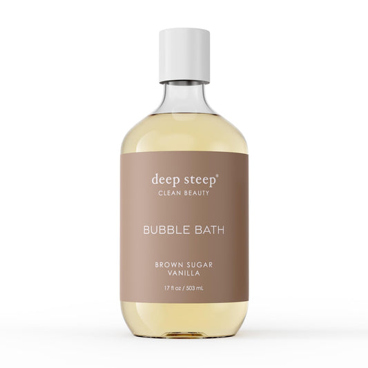 Deep Steep Bubble Bath Brown Sugar Vanilla bottle for a soothing, skin-softening soak