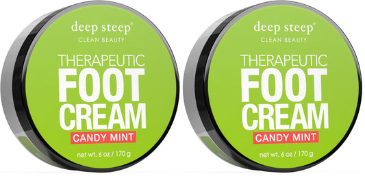 Deep Steep Candy Mint Foot Cream pack of two bottle close-up for rich hydration