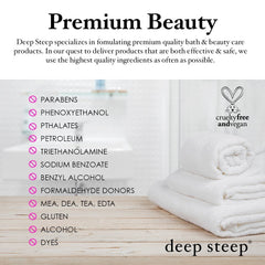 Organic ingredient banner highlight in Deep Steep Foot Cream packaging
