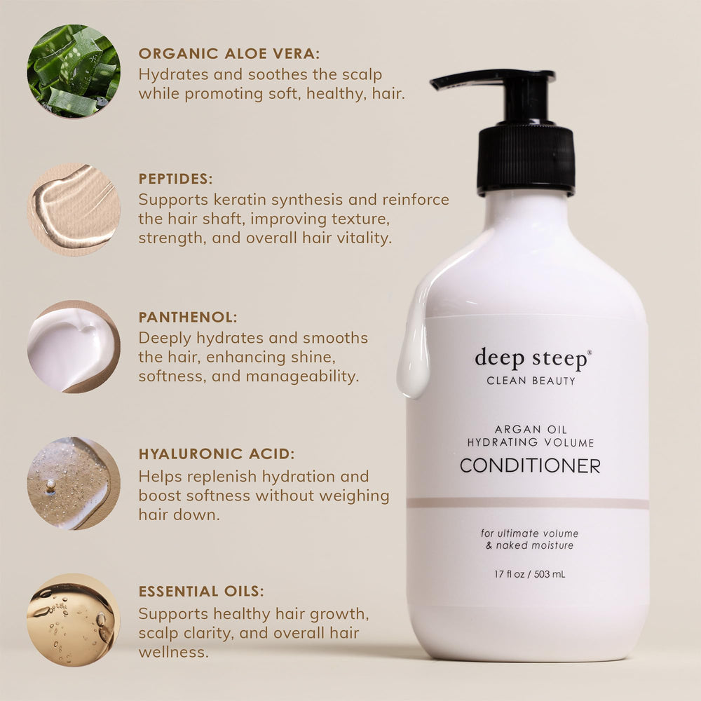 Deep Steep Curl Defining Conditioner being rinsed from soft, bouncy curls