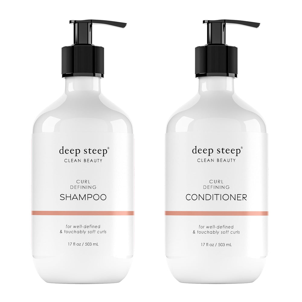 Deep Steep Curl Defining Shampoo bottle highlights moisture for defined curls
