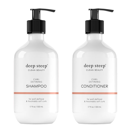 Deep Steep Curl Defining Shampoo bottle highlights moisture for defined curls