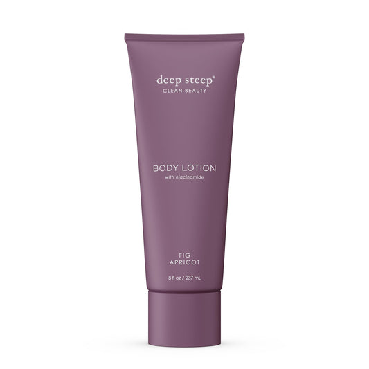 Deep Steep Fig Apricot lotion bottle for daily hydration.
