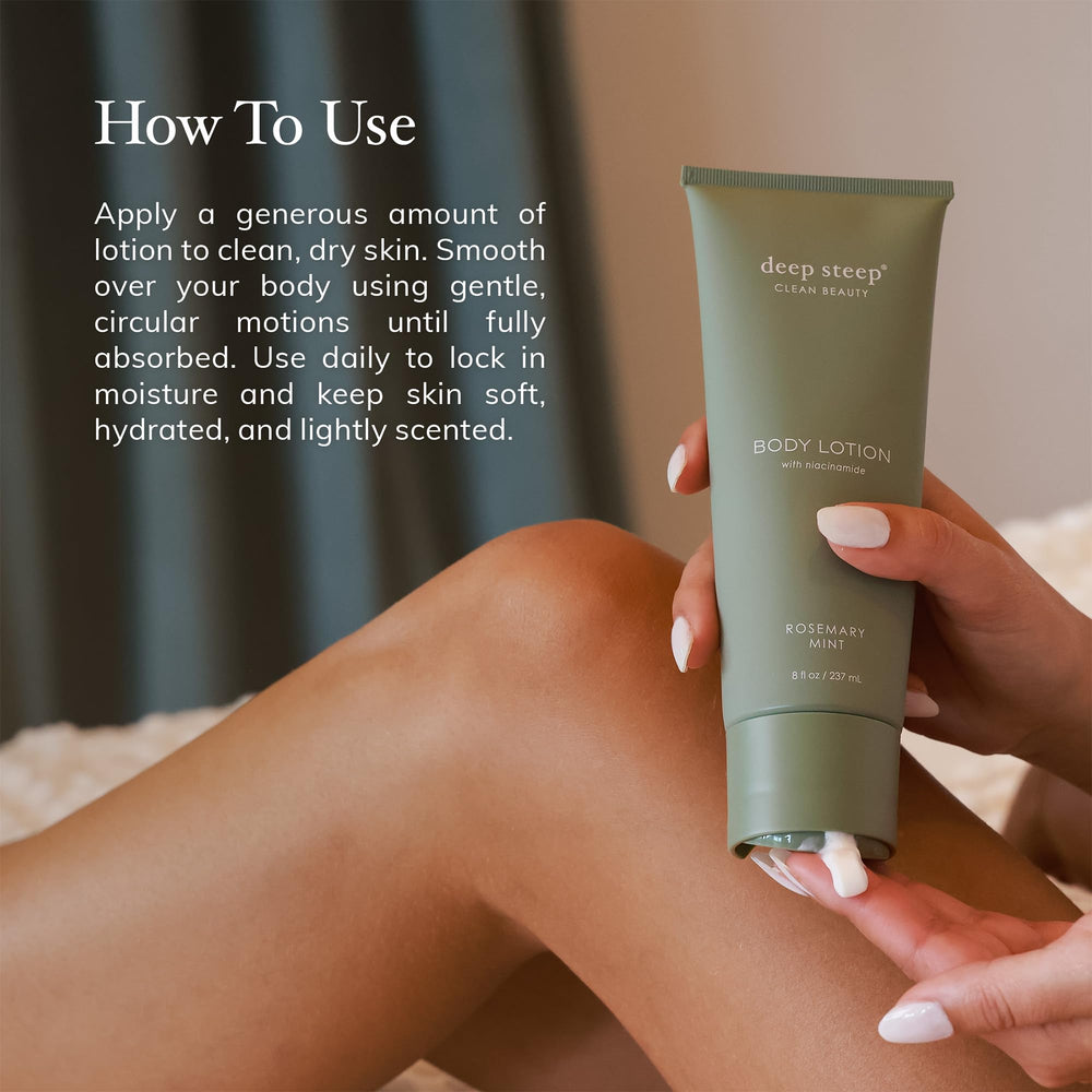 Deep Steep Fig Apricot lotion ingredients list on the label.