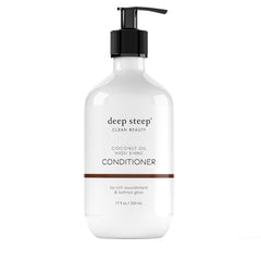 Deep Steep High Shine Coconut Oil Conditioner bottle front view showing silicone-free formula for soft, shiny hair