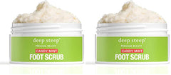 Deep Steep Foot Scrub jar showcases minty formula for refreshed, soft feet.