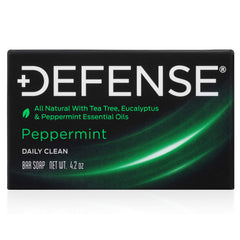 Defense Soap bar on sink illustrating convenient daily cleansing solution