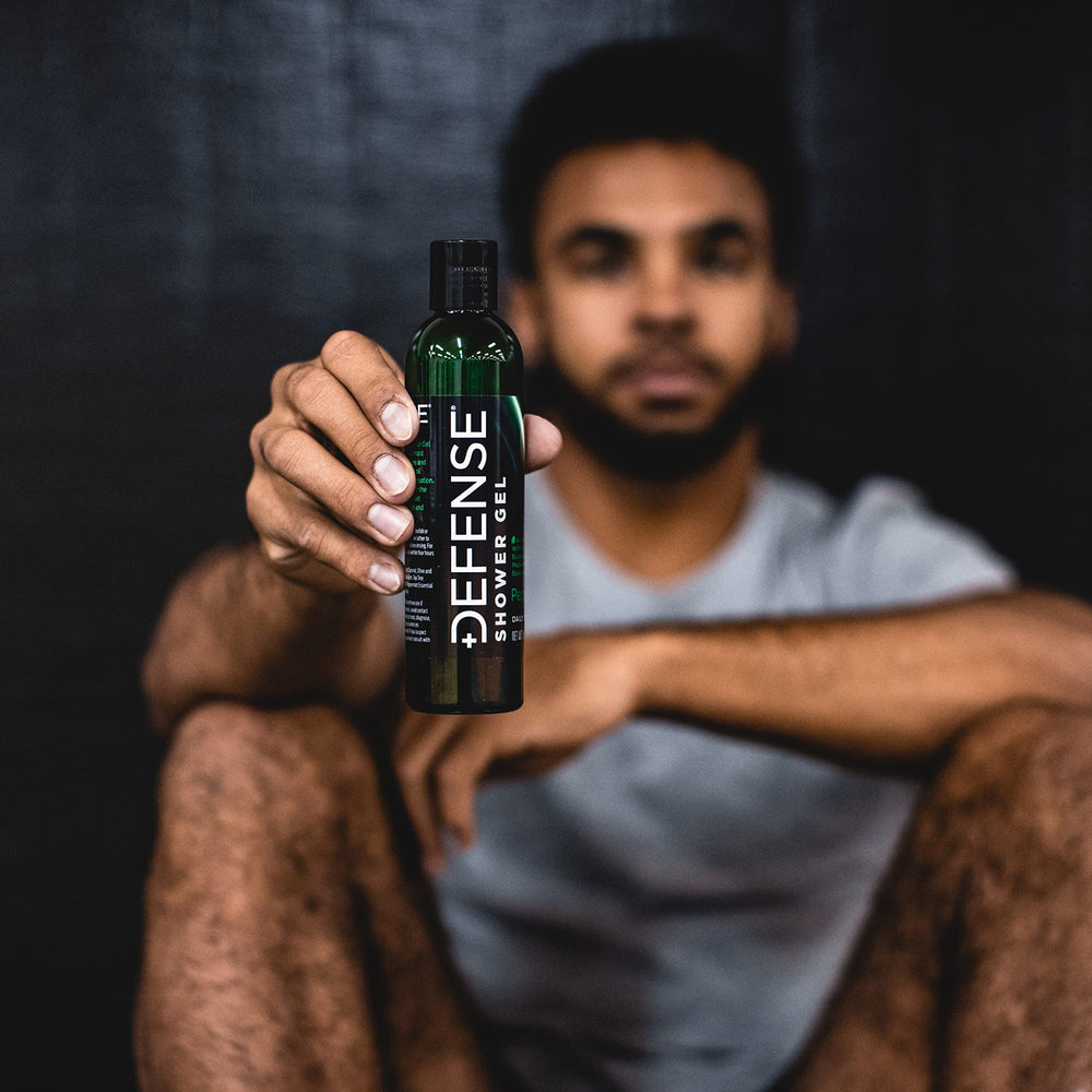 Defense Soap Peppermint Tea Tree Body Wash tea tree oil detail close-up