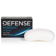 Ingredients focus tea tree and eucalyptus oils in the Defense Soap bar