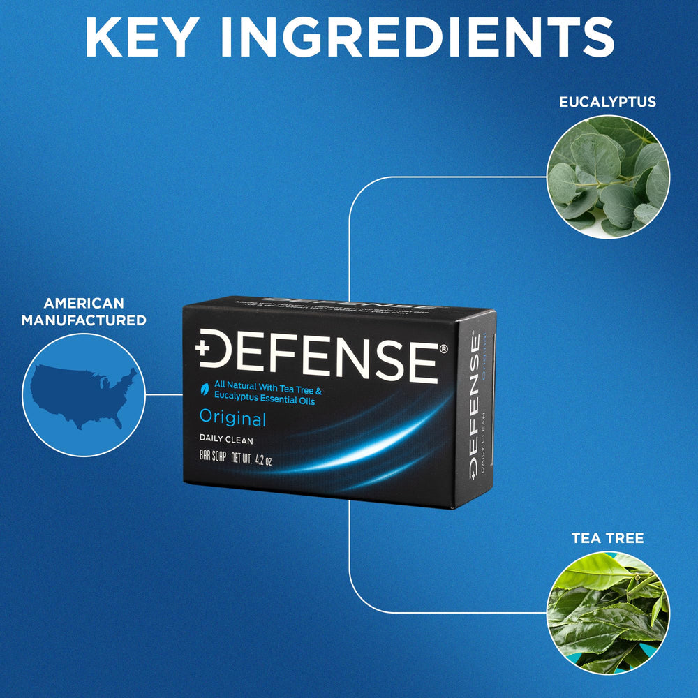 Defense Soap tea tree bar soap lathering cleans dirt and sweat