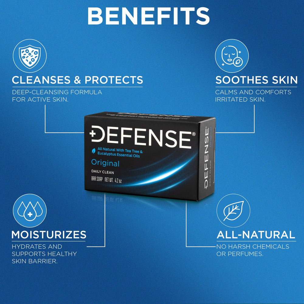 Defense Soap tea tree bar soap packaging shows premium quality