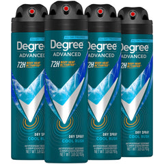 Degree Cool Rush 4-pack front view for daily freshness and protection.