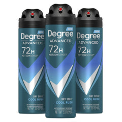 Degree Men Cool Rush dry spray can for instant dryness during workouts and daily activities