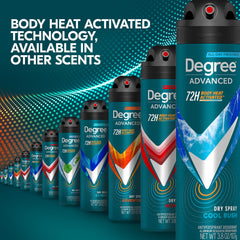 Degree Men deodorant spray on bathroom shelf for daily routine.
