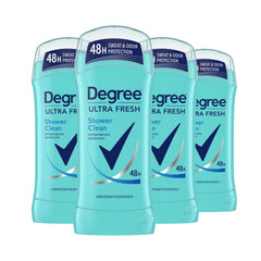 Degree Ultra Fresh Shower Clean stick glides on for all-day dryness.