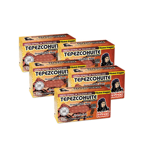 Del Indio Papago neutral soap with Tepezcohuite bar in hand, suitable for all skin types.