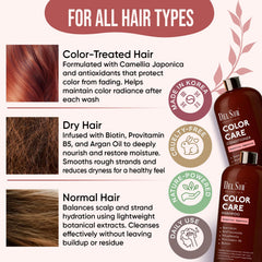 DEL SUR Biotin-rich formula banner indicating strengthening and shine