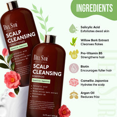 DEL SUR Camellia Japonica ingredient closeup showing conditioning botanicals.