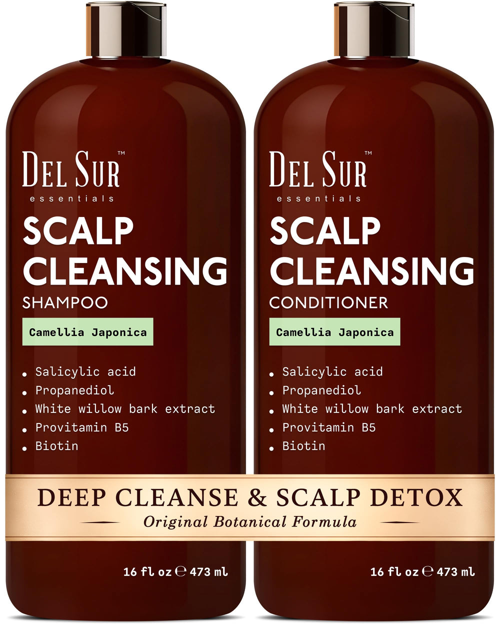 DEL SUR Scalp Cleansing Shampoo bottle highlighting oil-control formula for refreshed hair.