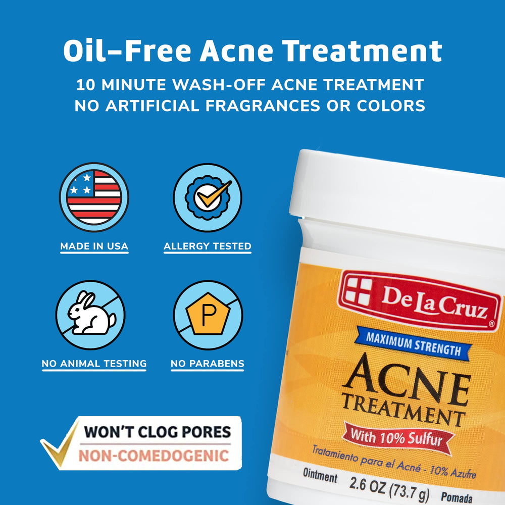 Delacruz sulfur ointment applying to pimples for precise spot care.