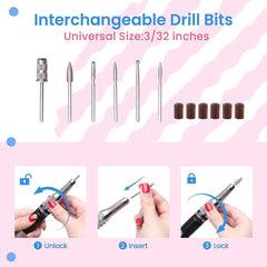 Sleek rose-gold design of Delanie drill fits professional salons and home studios.