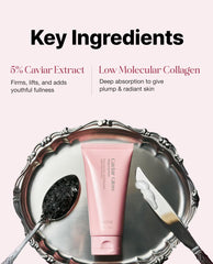 Delere Caviar Glow Mask dry peel film forms for radiant reveal.