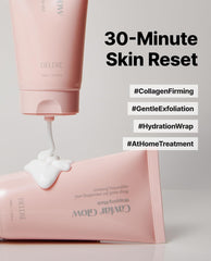 Delere Caviar Glow Mask peel-off action demonstrates easy removal with minimal tug.