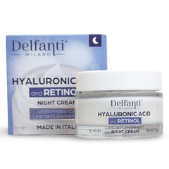 Delfanti-Milano night cream texture on skin showing smooth, non-greasy absorption for a refreshed look