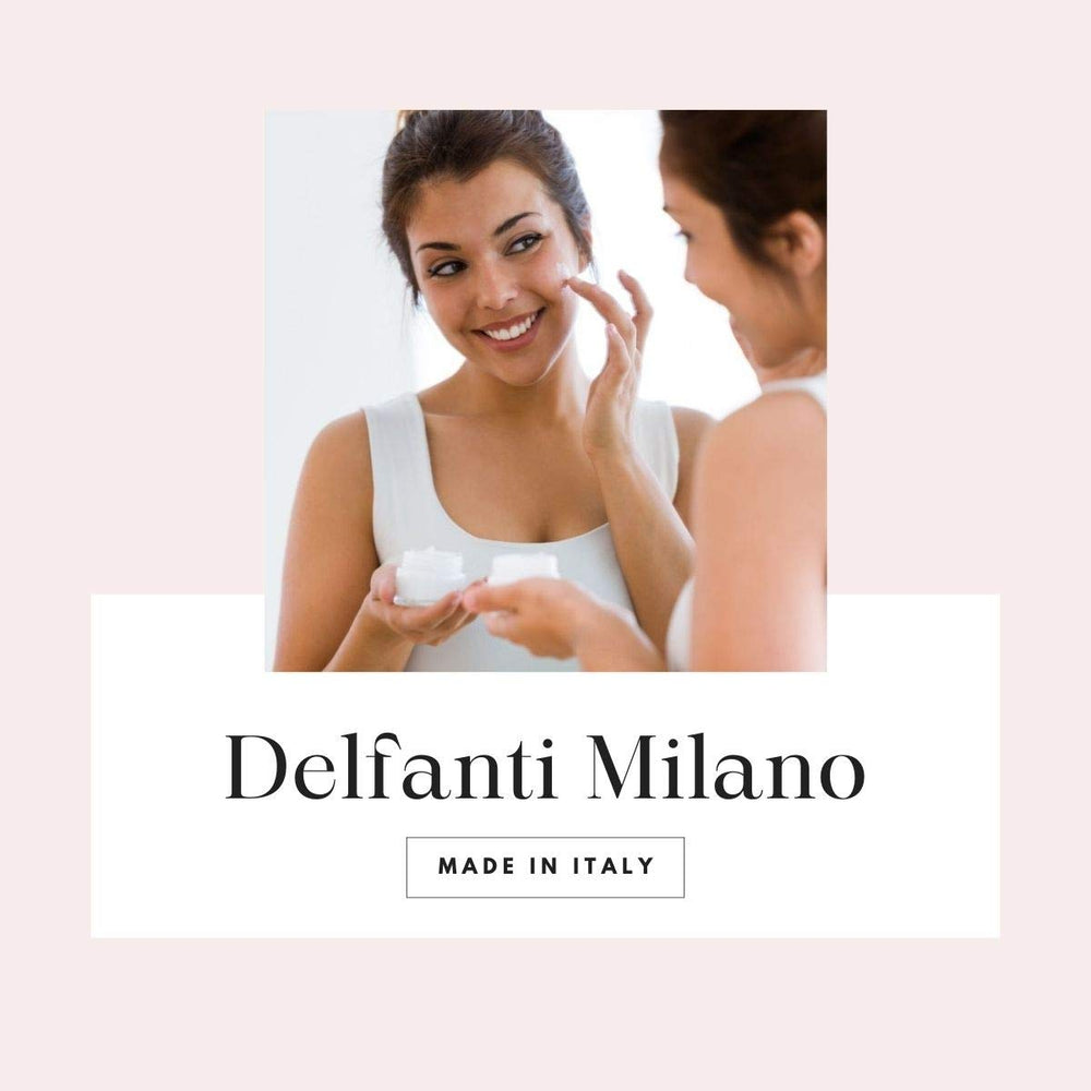 Delfanti-Milano peptide day cream on skin suggests a refreshed, hydrated complexion