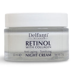 Delfanti-Milano Retinol with Collagen bottle pour highlighting anti-aging hydration