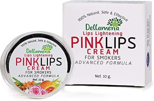 Dellameria Pink Lips Cream bottle showcases natural lip lightening for healthier-looking lips.
