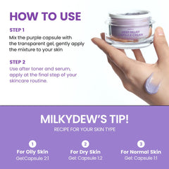 delphyr Deep Relief Capsule Cream jar with smooth application on skin