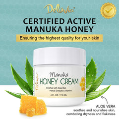 Deluvia Manuka Honey Cream applying on forearm for daily use.