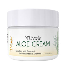 DELÚVIA Miracle Aloe Cream bottle front showing compact hydration for face and body.