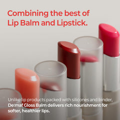 Demaf Gloss Balm close-up texture reveals silky, non-sticky gloss.