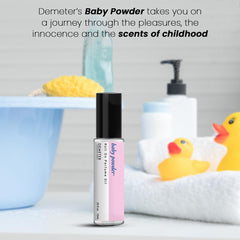 DEMETER Baby Powder Roll-On Application: smooth glide for subtle fragrance touch-ups