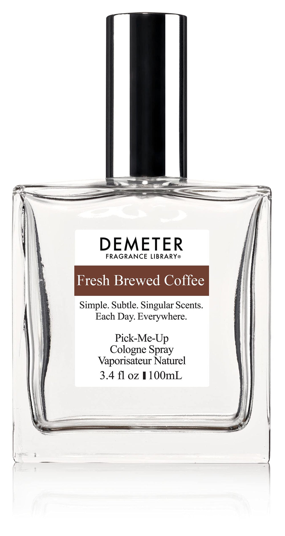DEMETER Fresh Brewed Coffee bottle pour offers portable freshness for daily wear and on-the-go scent.