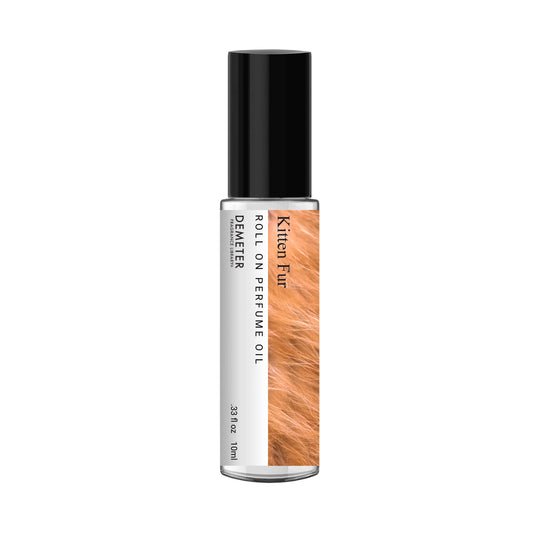 Demeter Kitten Fur Roll-On bottle front, portable 0.33 oz for easy, all-day fragrance.